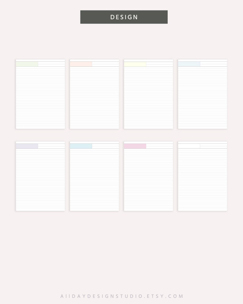 A5, A4 Printable Lined Study Notes Template, Goodnote Paper Template ...