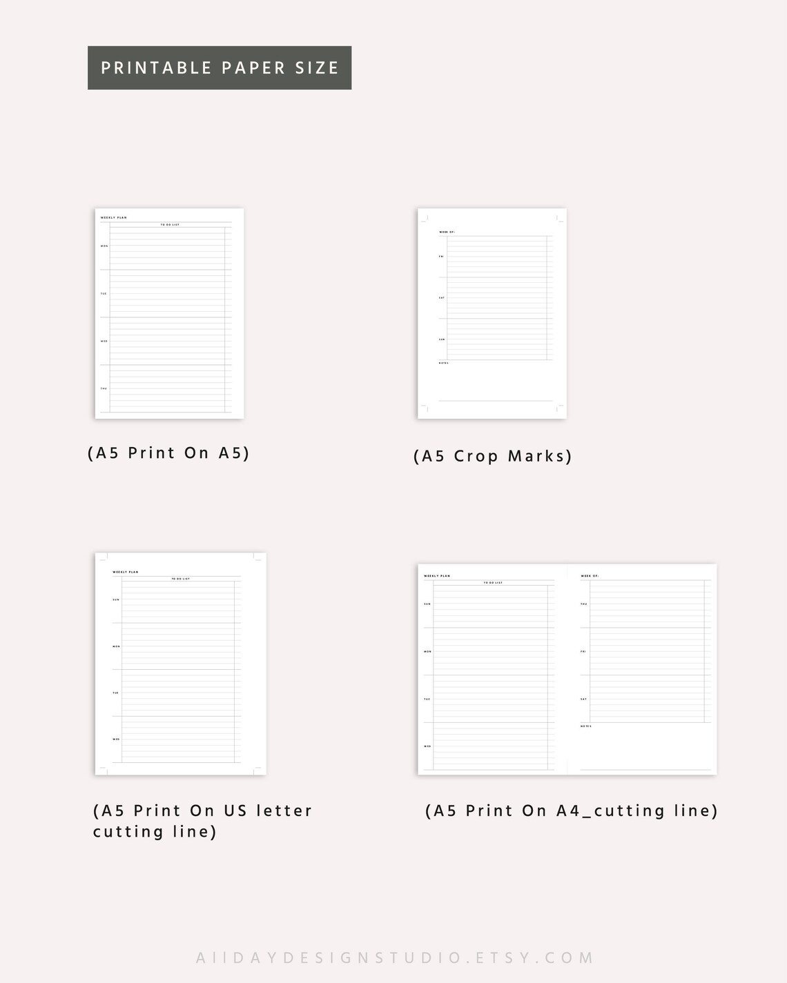 A5 Printable Student Planner, Student Weekly Plan, Undated Weekly ...