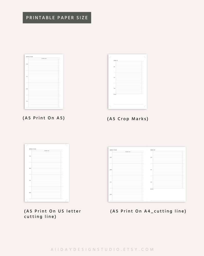 A5 Printable Student Planner, Student Weekly Plan, Undated Weekly ...