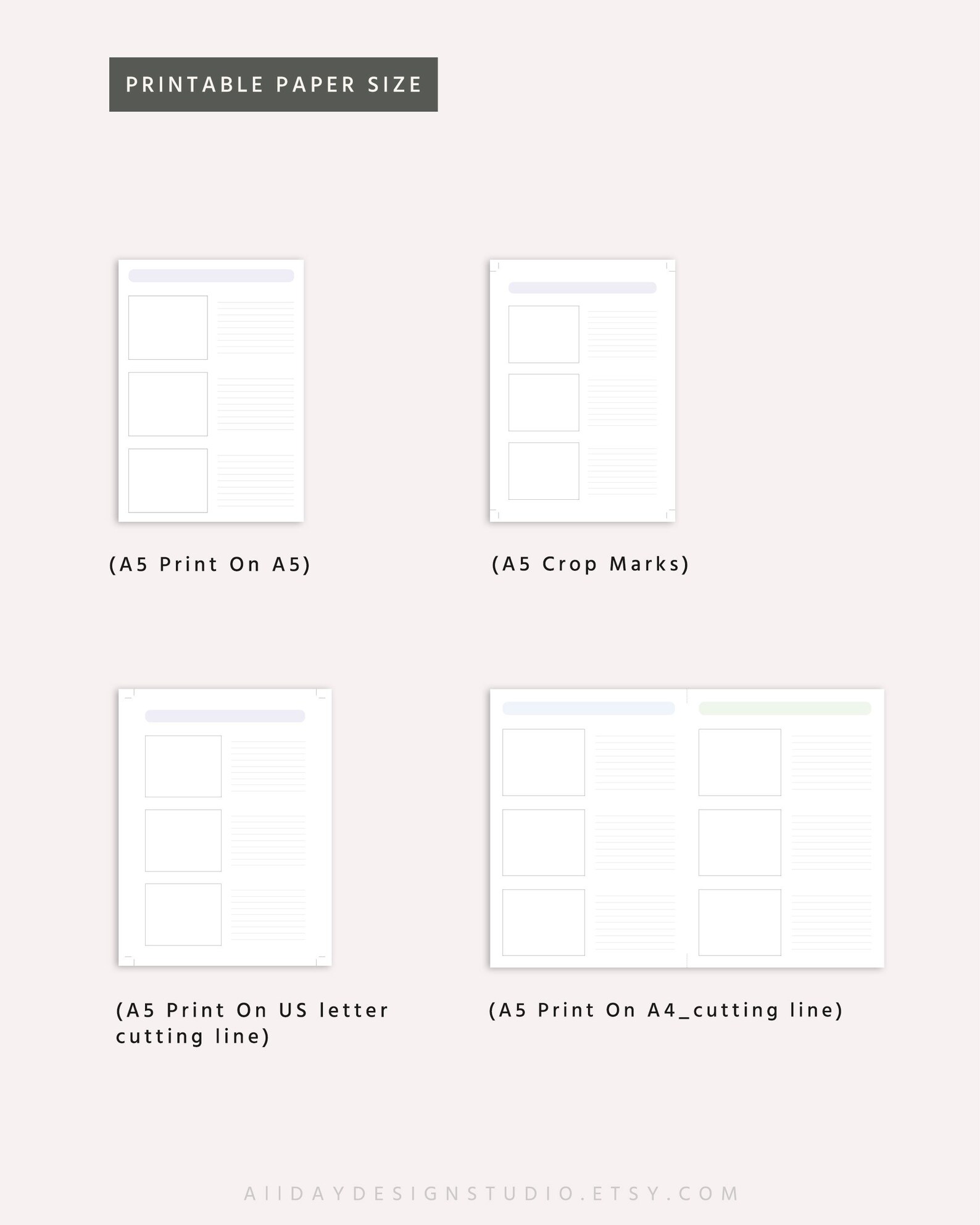 printable study note template: a4, a5, us letter (pdf)... A5 Study Note Planner Insert: Printable Note Template (digital Download ...