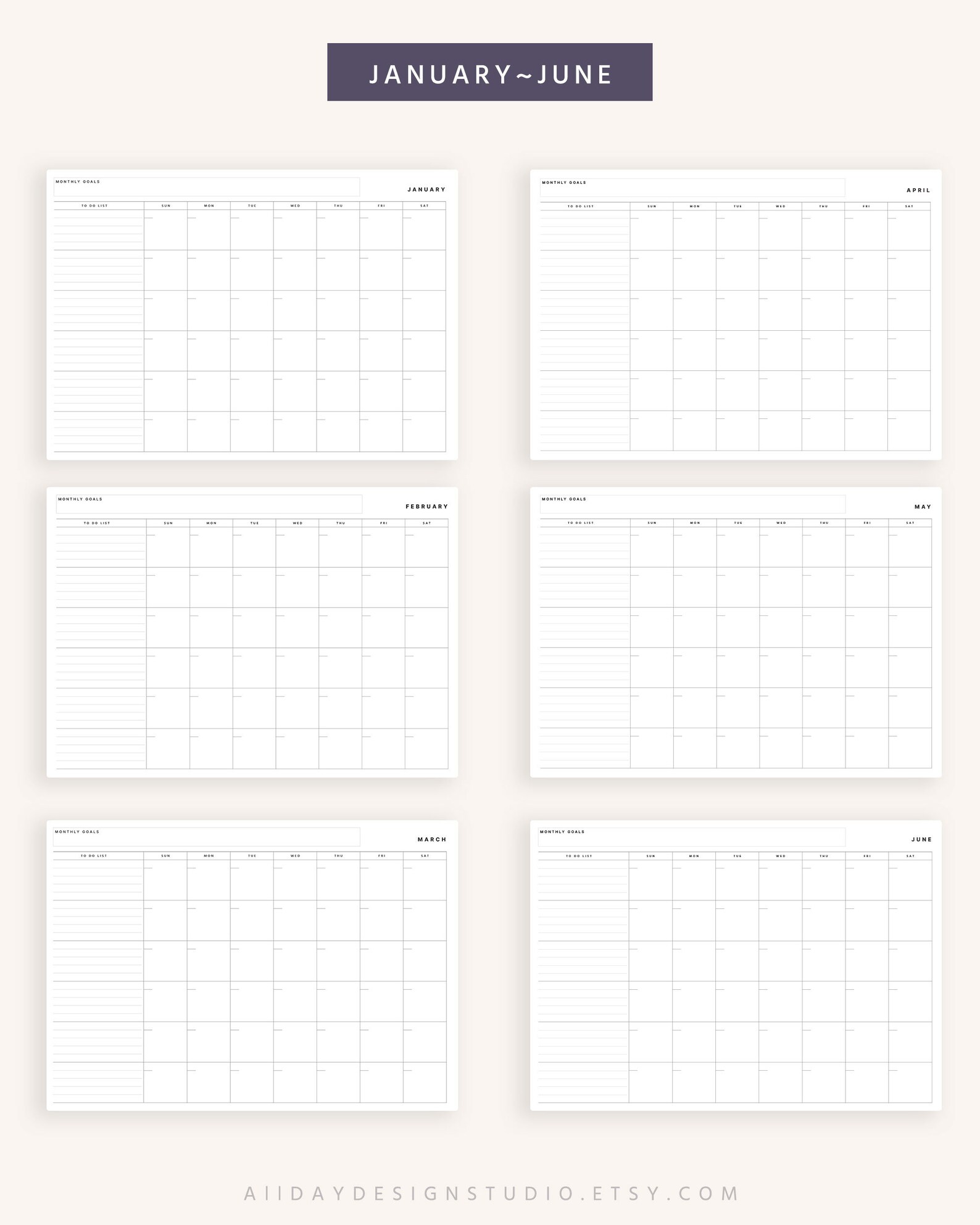 A4 Monthly Desk Planner Template, Undated Monthly Calendar Planner ...