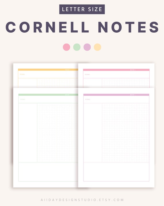 Cornell Note Printable Note Template Note Taking Template - Etsy