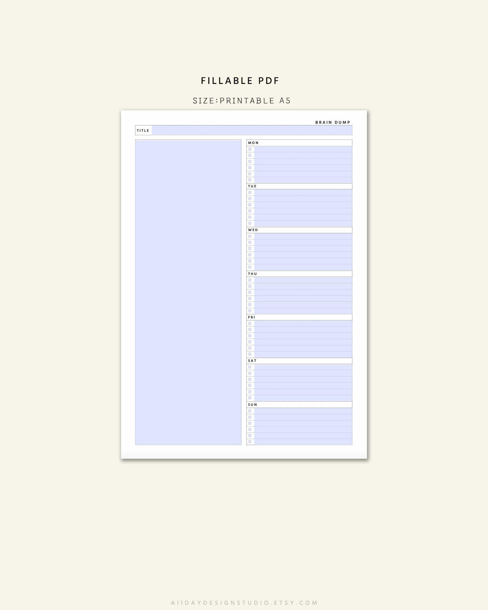 Minimalist Brain Dump Template: Digital Journal for Goodnotes ...