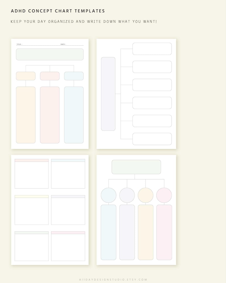 A5 ADHD Concept Chart, Student Brain Dump, Digital Printable PDF - Etsy