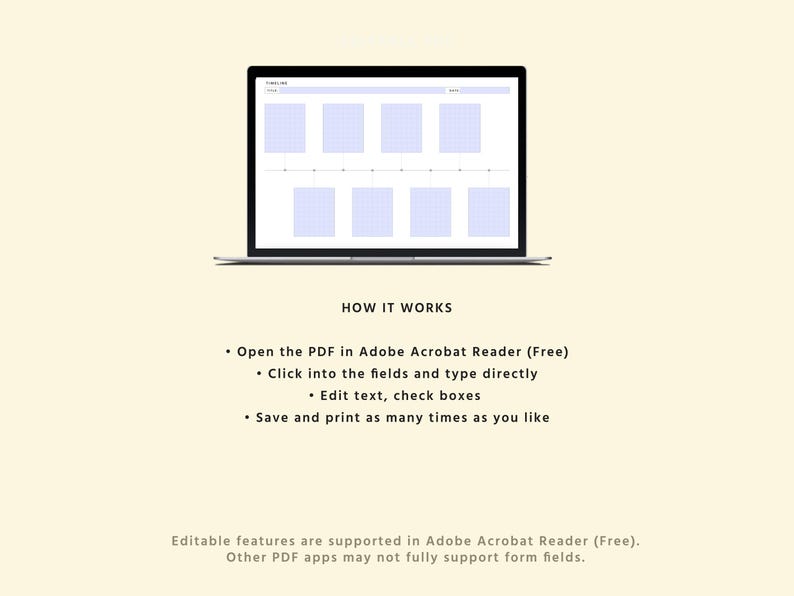 Editable Timeline Template, Landscape Printable Project Timeline ...