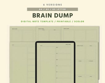 Minimalist Brain Dump Template: Digital Journal for Goodnotes (Printable PDF)