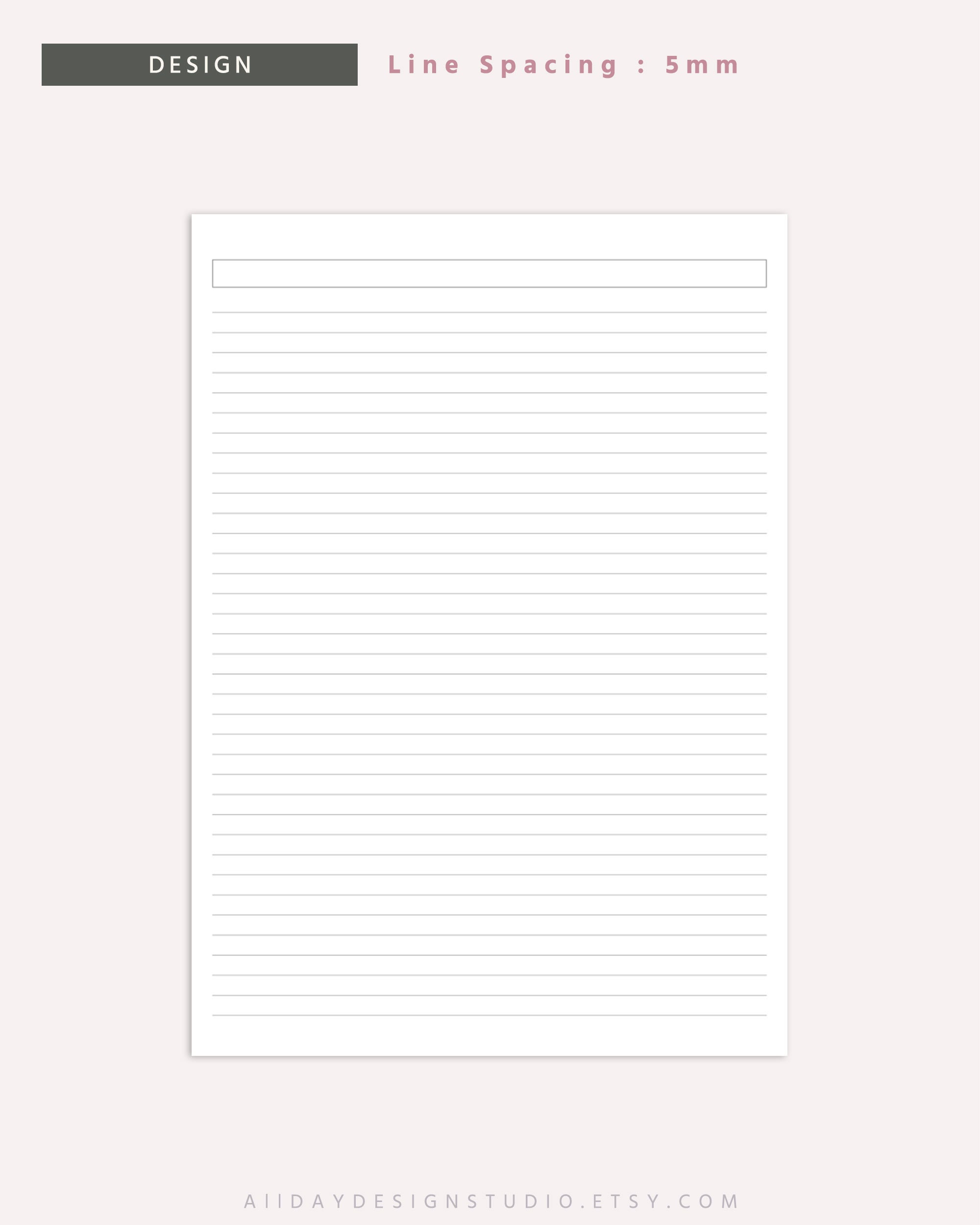 A5 Size Printable Lined Note Template, Grid Note Paper, Study Note Taking, Lecture Note