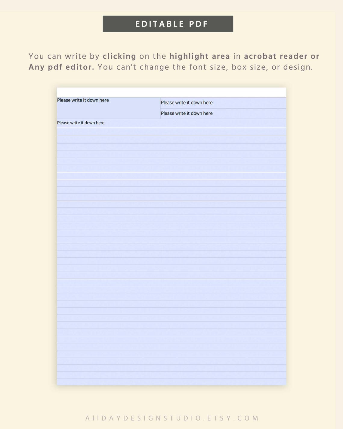 Printable Lined Note Paper Template, Study Class Note for Student ...
