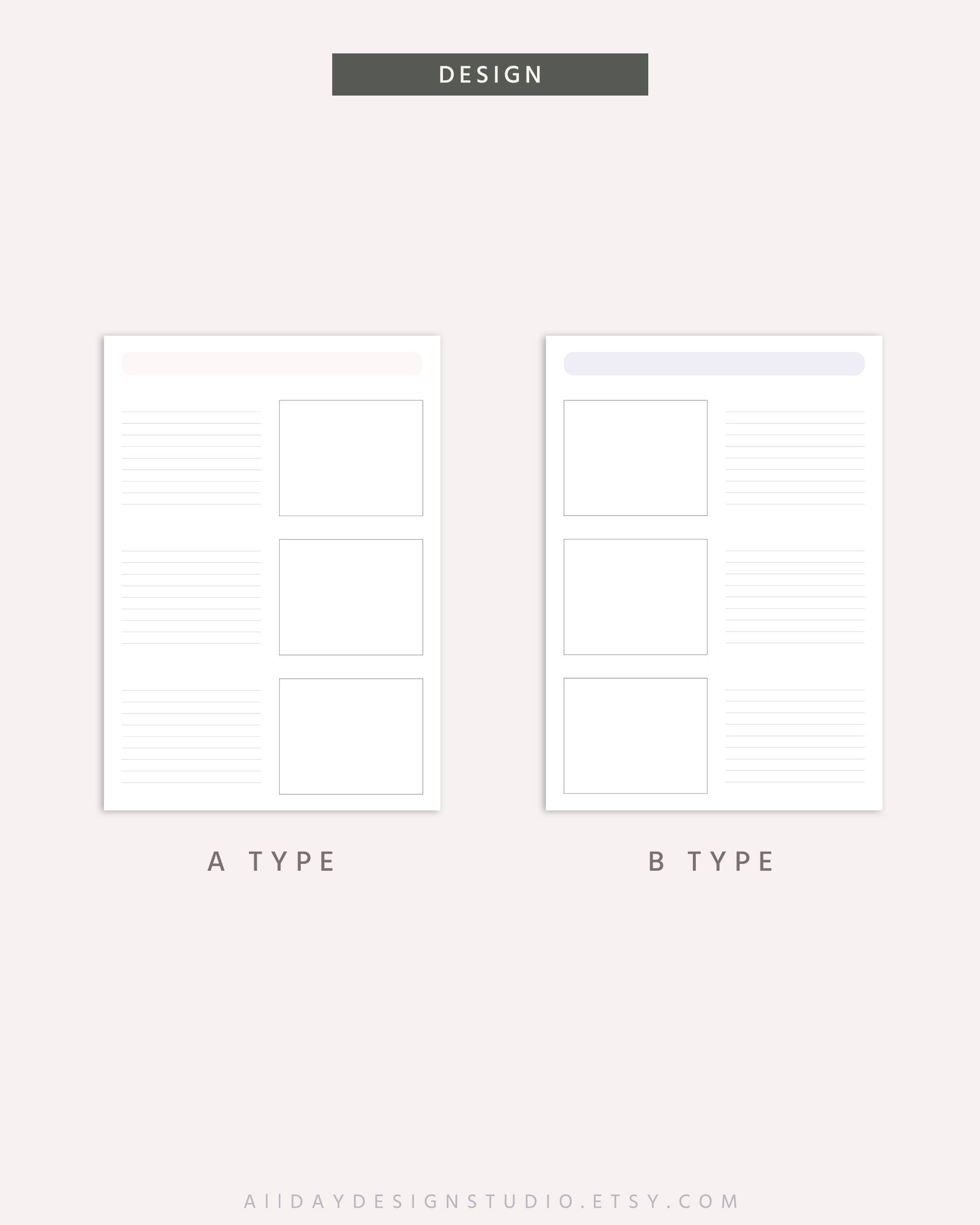 A5 Study Note Planner Insert: Printable Note Template (digital Download ...