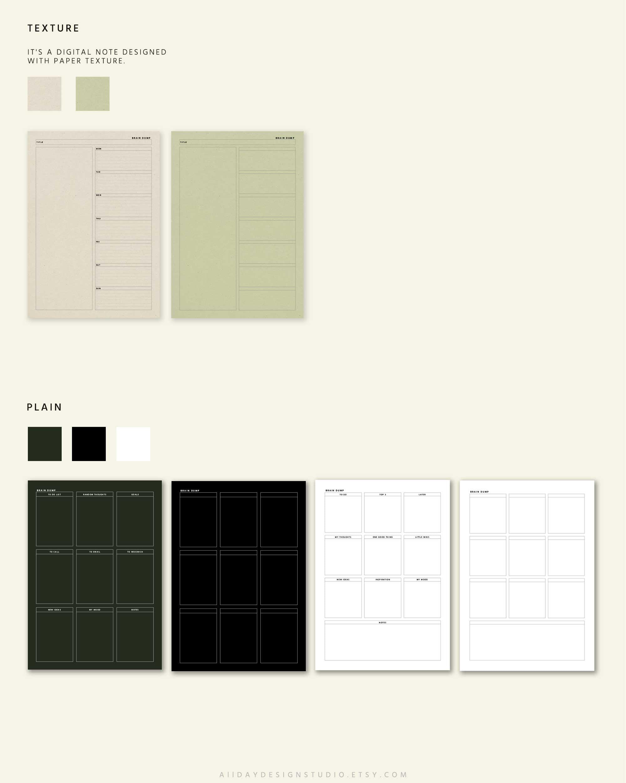 Minimalist Brain Dump Template: Digital Journal for Goodnotes ...