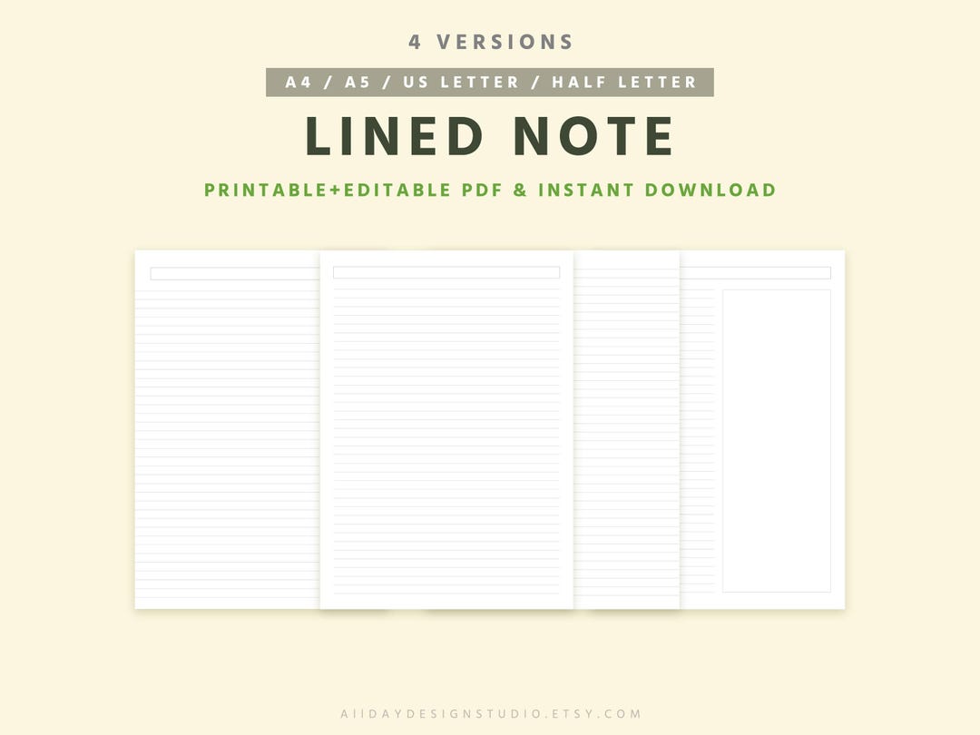 Letter.doc Note Taking Paper.pdf Printable Lined Paper, Study and Daily Notes, Simple Note Taking ...