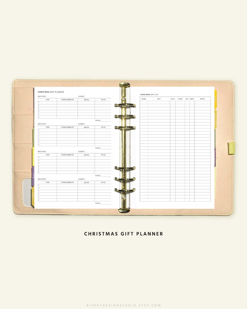 Christmas Gift Planner Printable: Holiday Shopping List & Budget (PDF ...