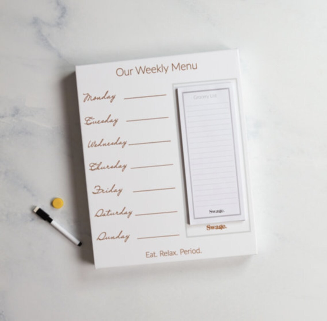 Weekly Meal Planner Dry Erase Grocery List Etsy