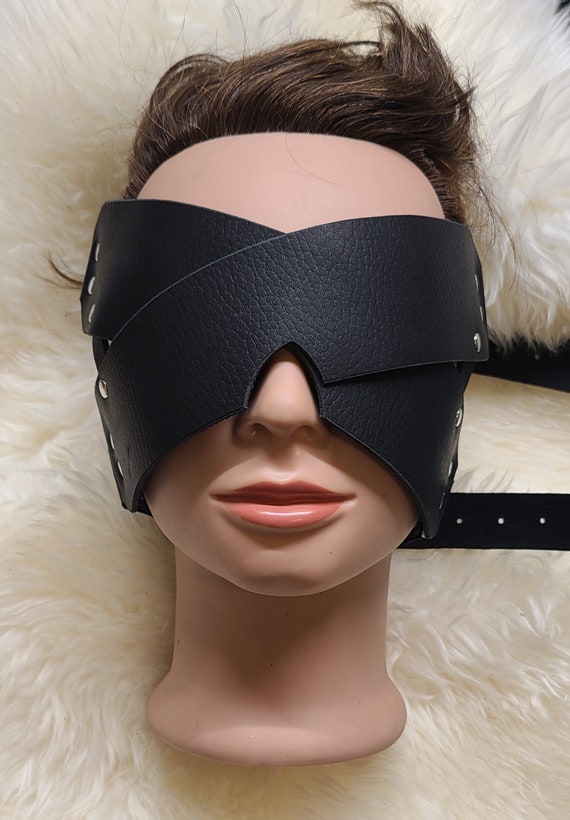 Rouge Leather Open Eye Blindfold Mask Choice of Colour