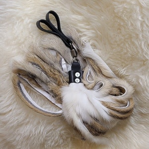 16 Rabbit Fur and Leather Flogger [Choice of 12 colors] — Touch of Fur