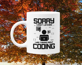 Programmer Mug, Coding Mug, Programming Mug, Coder Mug - Thinking About Coding Mug 11oz & 15oz
