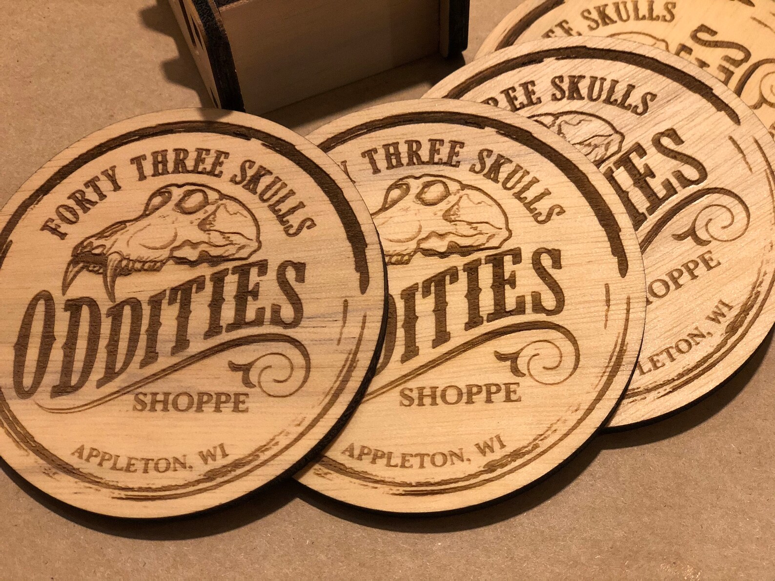 Engraved Custom Coasters With Your Design Set of 4 with Stand Etsy