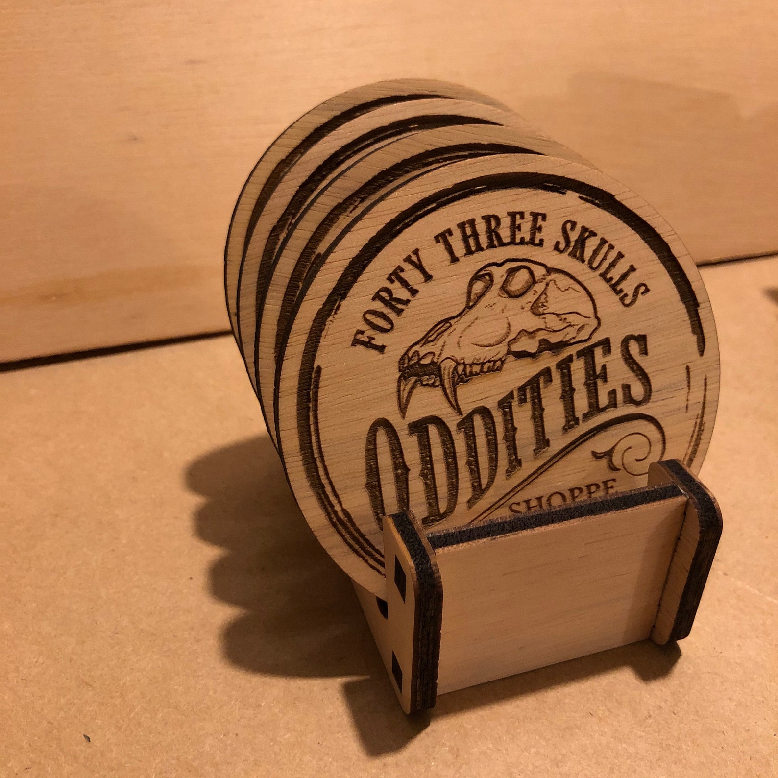 Engraved Custom Coasters With Your Design Set of 4 with Stand Etsy