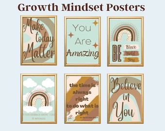 Growth Mindset Posters, Diversity Prints, Classroom Decor