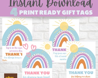 Regenbogen Danke Geschenkanhänger | Geschenk für einen Lehrer