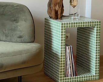 Tile Shelf, Handmade Tile Cube, Designer Furniture, Coffee Table