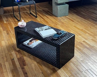 Tile coffee table, tile shelf, designer table, tile furniture, Tile Side Table, Home Design, Home Decor, TV table