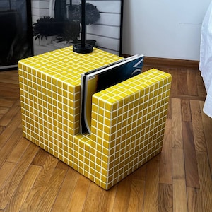 Handmade Tile Cube, Designer Furniture, Tile Shelf, Coffee Table, Nightshelf, shelf for record player, Coffee table image 1