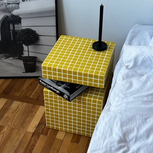 Handmade Tile Cube, Designer Furniture, Tile Shelf, Coffee Table, Nightshelf, shelf for record player, Coffee table image 5