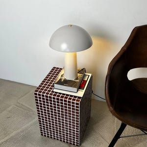 Burgundy table. Coffee table. Tile table. Bedside table. lamp table. End table.