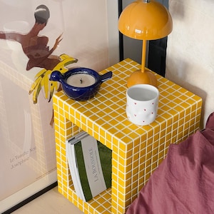 Tile Shelf, Handmade Tile Cube, Designer Furniture, Coffee Table, Home Decor, Bedside Table, Night Shelf.