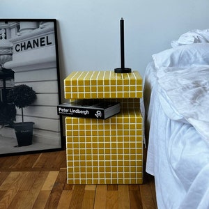 Handmade Tile Cube, Designer Furniture, Tile Shelf, Coffee Table, Nightshelf, shelf for record player, Coffee table image 4