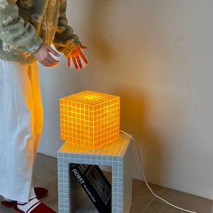 Tile lamp, designer lamp, home decor, interior design,  lamp in the room, sweater for home