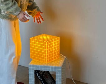 Tile lamp, designer lamp, home decor, interior design,  lamp in the room, sweater for home