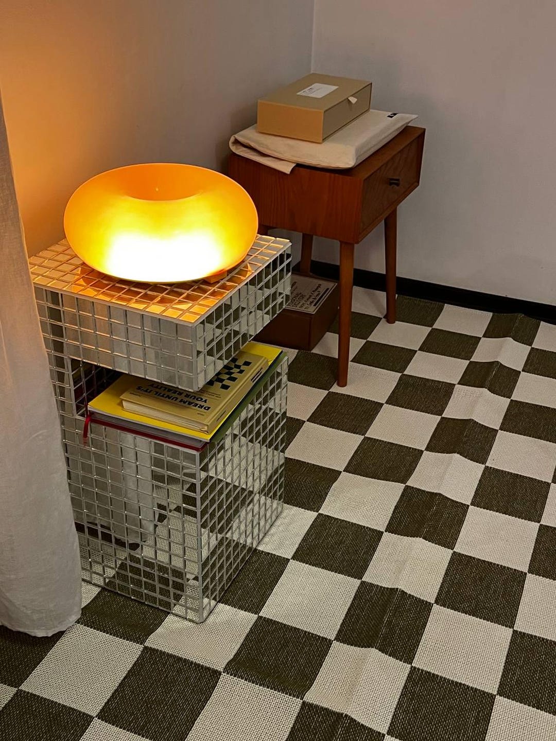 Tile Table Cube Tiled Mirror Table. Tile Cube. Tile Pedestal With Shelf. Tile Furniture ...