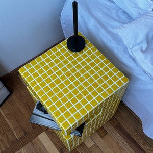 Cubo de azulejos hecho a mano, muebles de diseño, estante de azulejos, mesa de centro, estante nocturno, estante para tocadiscos, mesa de centro imagen 7