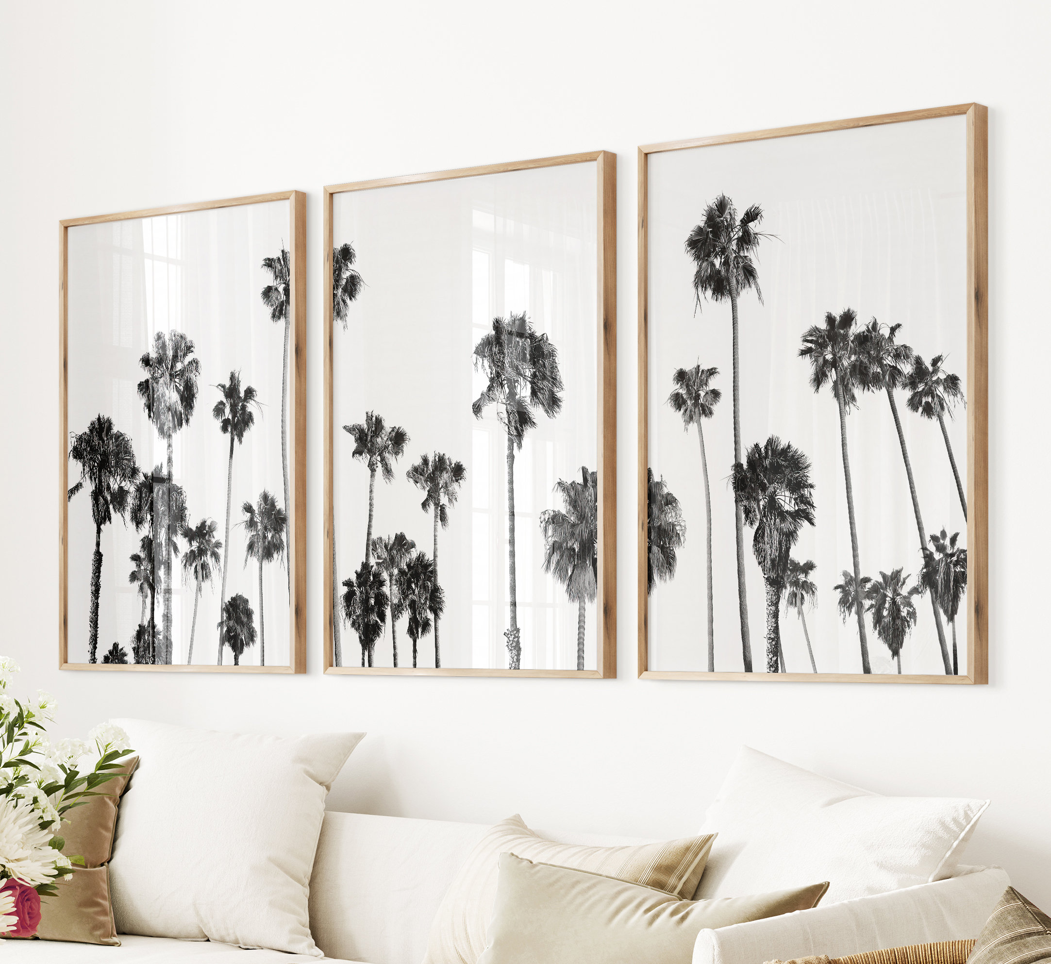 Black and White Palm Tree Print Set: California Beach Photography - Etsy