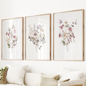 Watercolor Wildflower Print Set: Botanical Wall Art