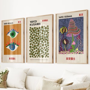 Yayoi Kusama Exhibition Prints: Japanese Museum Art, Set of 3