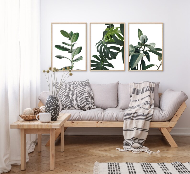Tropical Leaf Print Set: Modern Green Botanical Wall Art - Etsy