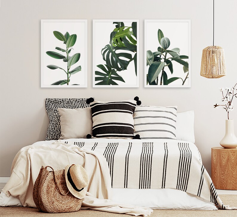 Tropical Leaf Print Set: Modern Green Botanical Wall Art - Etsy