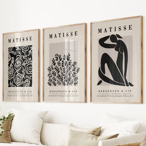 Conjunto de láminas de Matisse: carteles de museo vintage, mujer abstracta