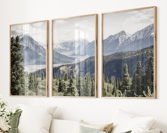 Mountain Forest Art Print Set: National Park Landscape, Modern Nature Wall Art