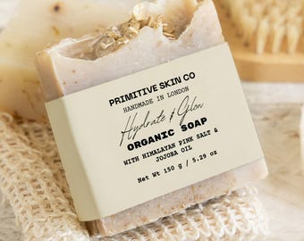 Soap Belly Band Label Template Canva, Minimal Soap Wrap Around Label, Editable Soap Packaging Label for Handmade Soap 007