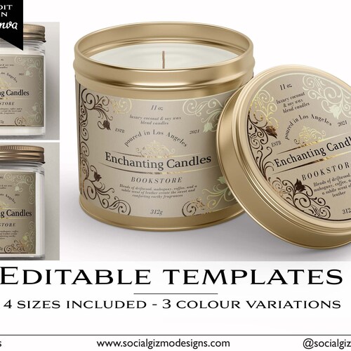 Elegant Candle Labels Apothecary Candle Label Templates - Etsy