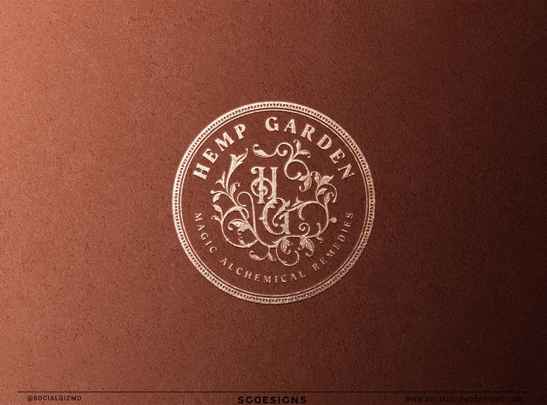 Vintage apothecary brand identity logo set featuring ornate scrollwork and herbal botanical elements. Mystical alchemy inspired emblem design perfect for candle makers, herbalists, skincare brands, wellness businesses, and artisan product brands looking for a refined vintage aesthetic.