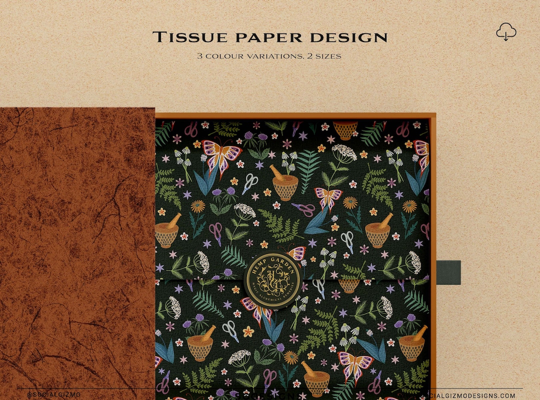 Herbalist Wrapping Paper Design, Illustrated Botanical Wrapping Paper