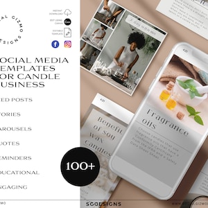 Candle Business Posts for Instagram, Candle Business Social Media Posts Templates, Candle Instagram, Engagement Booster Instagram Posts