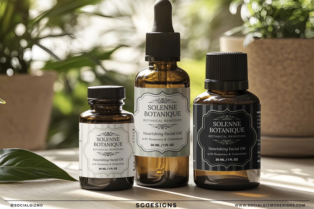 Dropper Tincture Label Template Canva, Apothecary Skincare Labels ...