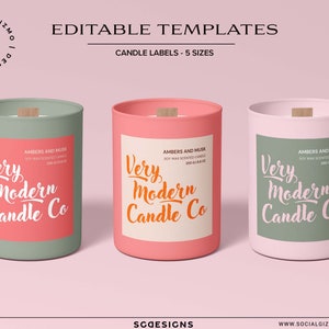 Onyourcases Modern Candle Label Customizable Candle Tin Label Template  Editable Instant Digital File Download Printable Candle Labels Stickers DIY  Gift Design