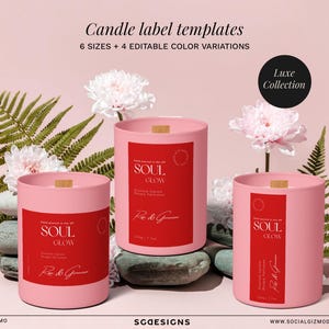Minimal Candle Label Templates Canva, Candle Label Bundle, Jar & Tin Candle Packaging Labels, Modern Candle Labels 041